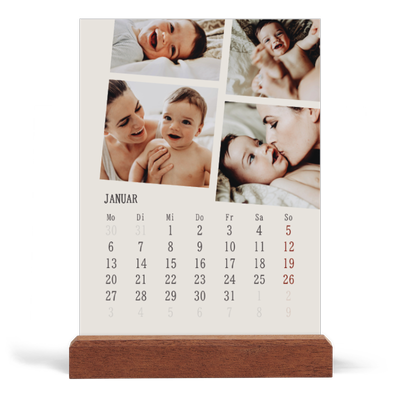 Tischkalender mit Holzfuß Hochformat  — Momente in Bewegung [Januar]