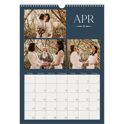 A3 Jahreskalender — Schiefer und Serifen [April]