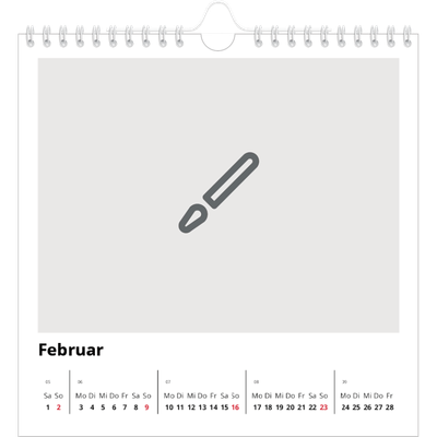 Jahreskalender Quadratisch — Gestalte deine eigenen Produkte [Februar]