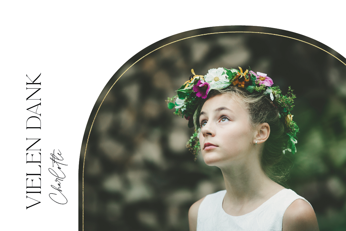 Dankeskarten — Elfenbein Bogen