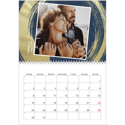Fotokalender A4 doppelt (30 x 40 cm) — Goldene Pinselstriche [deckblatt]