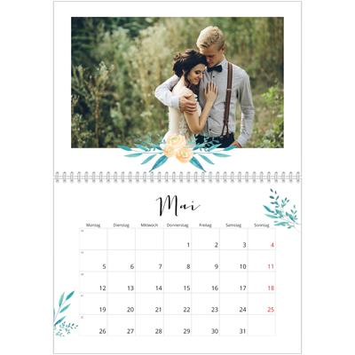 Fotokalender A4 doppelt (30 x 40 cm) — Blumen-Illustrationen [deckblatt]