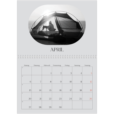 Fotokalender A4 doppelt (30 x 40 cm) — Abenteuer-Route [April]