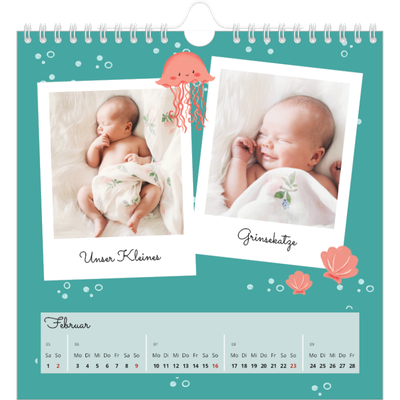 Jahreskalender Quadratisch — Süße Tiere [Februar]