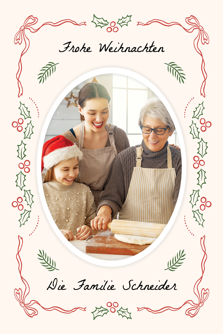 Fotokarten — Stechpalme und Schleifen