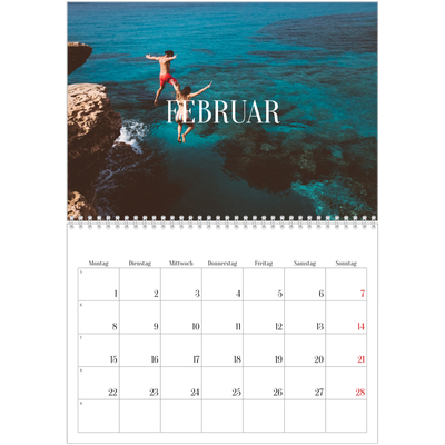 Fotokalender A4 doppelt (30 x 40 cm) — Endloses Entfliehen [Februar]