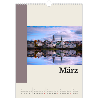A3 Jahreskalender — Sehenswürdigkeiten der Welt [Marsch]