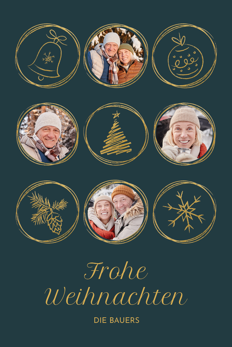 Fotokarten — Festliche Kreise dunkel