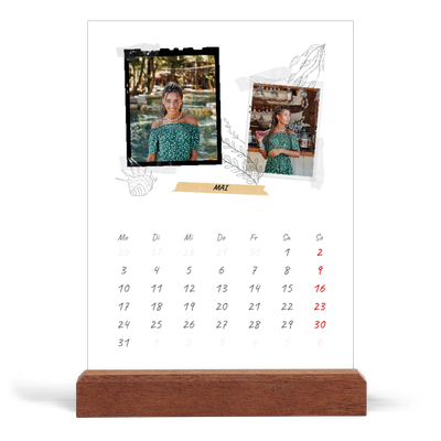Tischkalender mit Holzfuß Hochformat  — Scrapbook-Flair [deckblatt]
