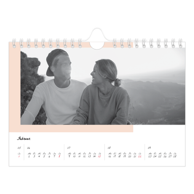 Fotokalender A5 — Farbige Rahmen [Februar]
