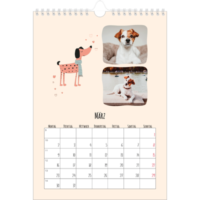 Fotokalender A4 (20 x 30 cm) — Hunde und Kritzeleien [Marsch]