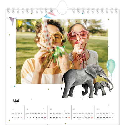 Jahreskalender Quadratisch — Wasserfarbentiere [deckblatt]