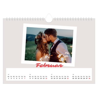 Fotokalender A4 — Karminrote Signatur [Februar]