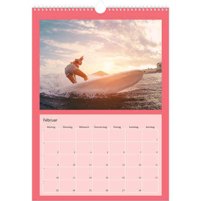 A3 Jahreskalender — Farbenfroher Hintergrund [Februar]