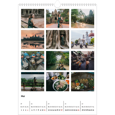 A3 Jahreskalender — Fotoraster minimalistisch [deckblatt]