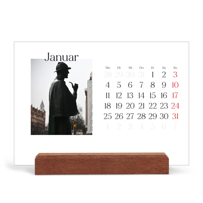 Tischkalender mit Holzfuß Querformat  — Mein Reisebericht [Januar]