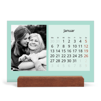 Tischkalender mit Holzfuß Querformat — Neo Scandi