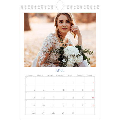 Fotokalender A4 (20 x 30 cm) — Kobalt Klassik [April]