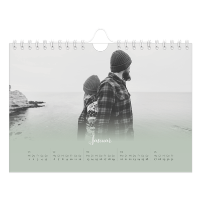 Fotokalender A5 — Zartgrüner Farbverlauf [Januar]