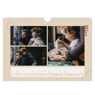 Fotokalender A4 — Assymetrischer Text [Marsch]