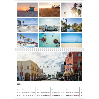 Fotokalender A4 doppelt (30 x 40 cm) — Fotoraster minimalistisch [Marsch]