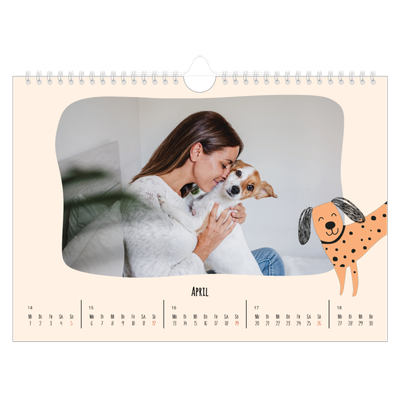 Fotokalender A4 — Hunde und Kritzeleien [April]