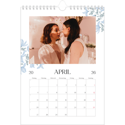 Fotokalender A4 (20 x 30 cm) — Elegante Blumen [April]