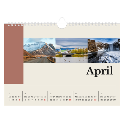 Fotokalender A4 — Sehenswürdigkeiten der Welt [April]