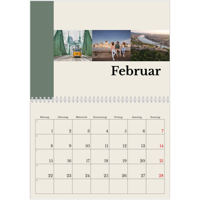 Fotokalender A4 doppelt (30 x 40 cm) — Sehenswürdigkeiten der Welt [Februar]
