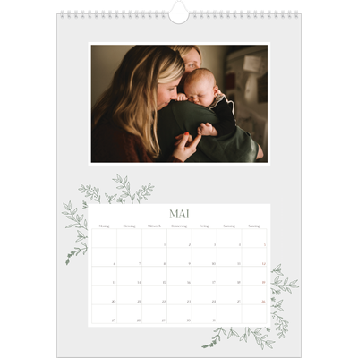 A3 Jahreskalender — Zart geblümt [deckblatt]