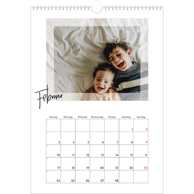 A3 Jahreskalender — Durchsichtige Rahmen [Februar]
