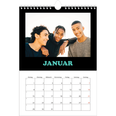 Fotokalender A4 (20 x 30 cm) — Bunte Schrift [Januar]