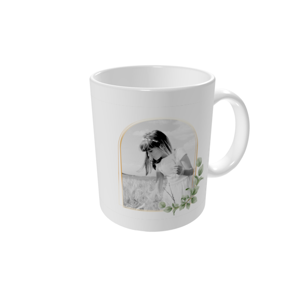 Tasse bedrucken — Goldener botanischer Bogen