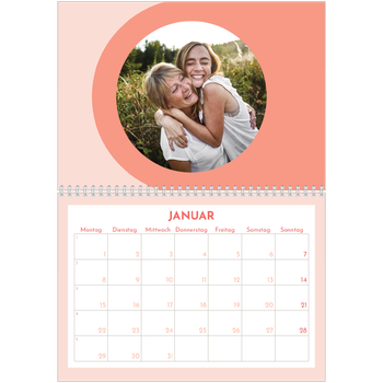 Fotokalender A4 doppelt — Rosa Kalender