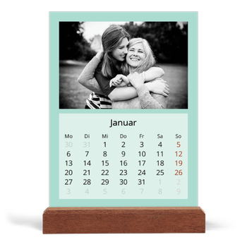Tischkalender mit Holzfuß Hochformat — Neo Scandi