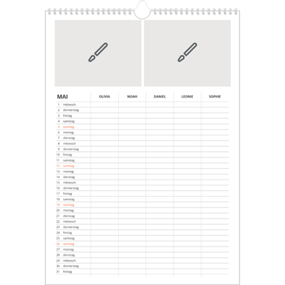 A3 Familienplaner — Gestalte selbst - 5-köpfige Familie [deckblatt]