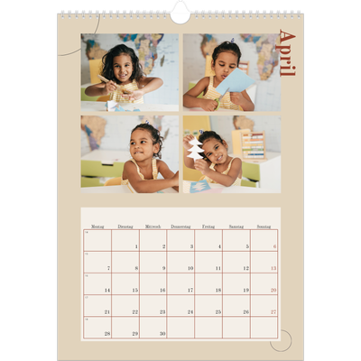 A3 Jahreskalender — Assymetrischer Text [April]