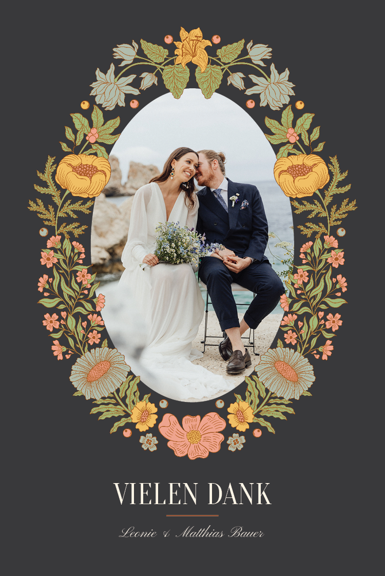 Dankeskarten — Rebe und Blüte