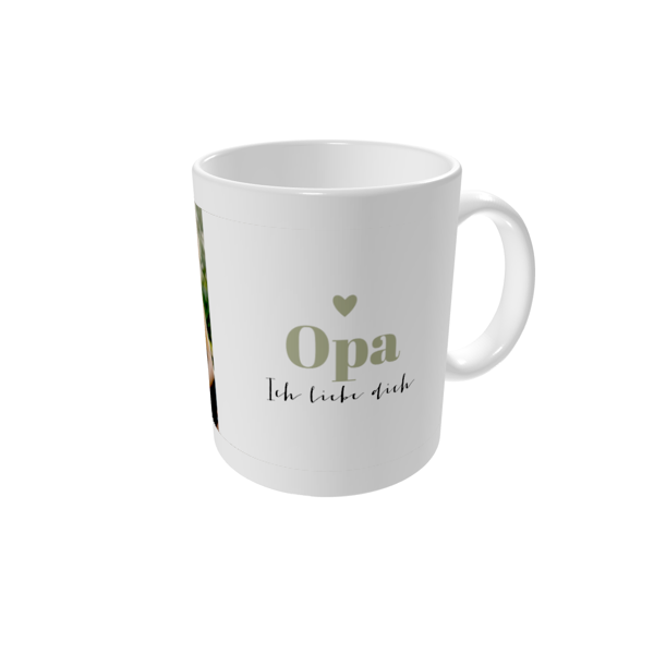 Tasse bedrucken — Süße Nachricht für Opa