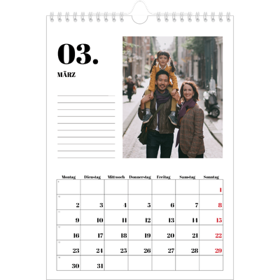 Fotokalender A4 (20 x 30 cm) — Serif und Momente [Marsch]