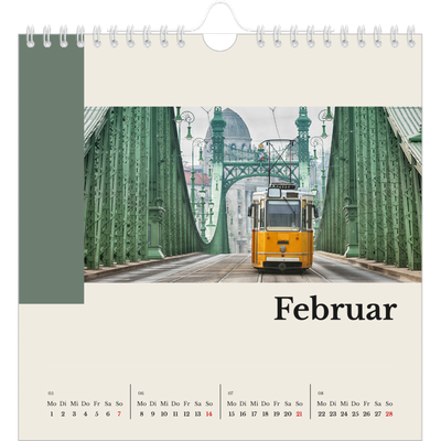Jahreskalender Quadratisch — Sehenswürdigkeiten der Welt [Februar]