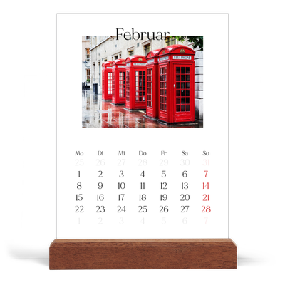 Tischkalender mit Holzfuß Hochformat  — Mein Reisebericht [Februar]