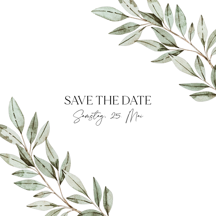 Save the date — Hochzeit im Grünen