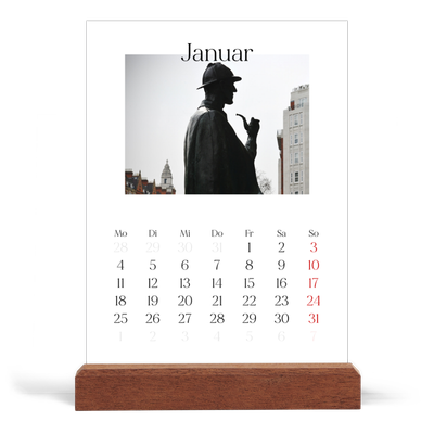 Tischkalender mit Holzfuß Hochformat  — Mein Reisebericht [Januar]