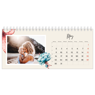 Tischkalender — Gemalte Blumen [Marsch]