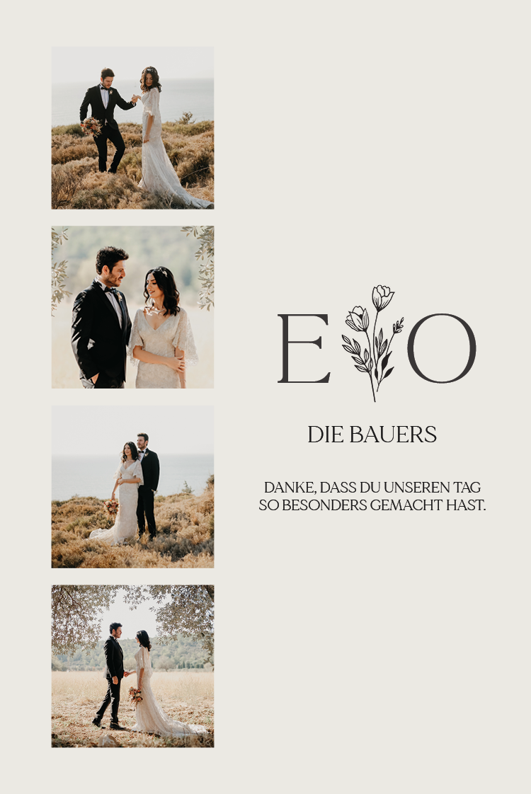 Dankeskarten — Blühende Initialen