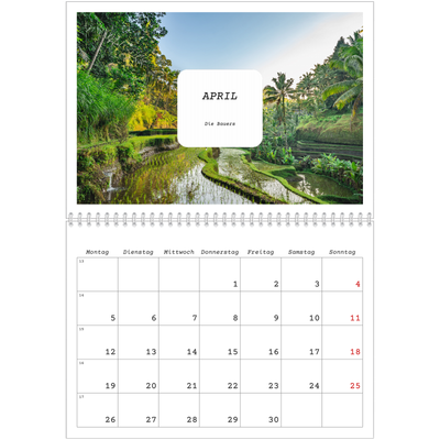Fotokalender A4 doppelt (30 x 40 cm) — Die ganze Geschichte [April]