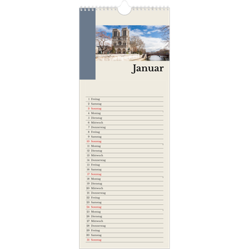 Küchenkalender (15 x 40 cm) — Sehenswürdigkeiten der Welt