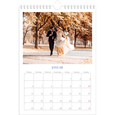 Fotokalender A4 (20 x 30 cm) — Kobalt Klassik [Januar]