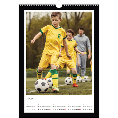 A3 Jahreskalender — Schwarzer Rahmen [Januar]